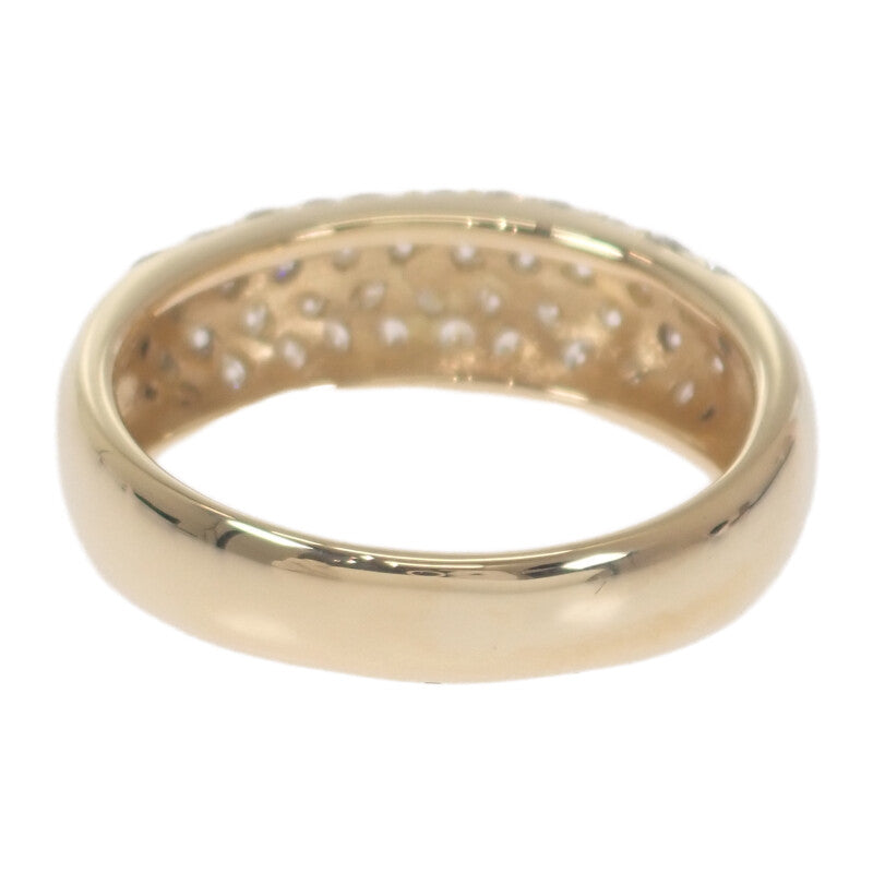 デザインジュエリー ハーフパヴェ 23号 リング K18イエローゴールド ダイヤモンド メンズ レディース【中古】【Aランク】