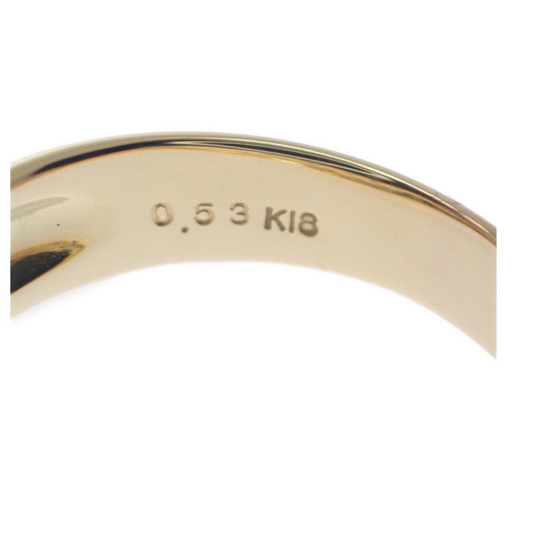 デザインジュエリー ハーフパヴェ 12号 リング K18イエローゴールド ダイヤモンド レディース【中古】【Nランク】