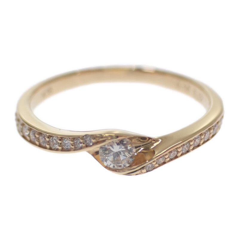 デザインジュエリー リング K18イエローゴールド 12号 ダイヤモンド レディース【中古】【Nランク】