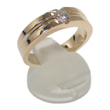 デザインジュエリー リング K18イエローゴールド 18号 ダイヤモンド メンズ レディース【中古】【Nランク】