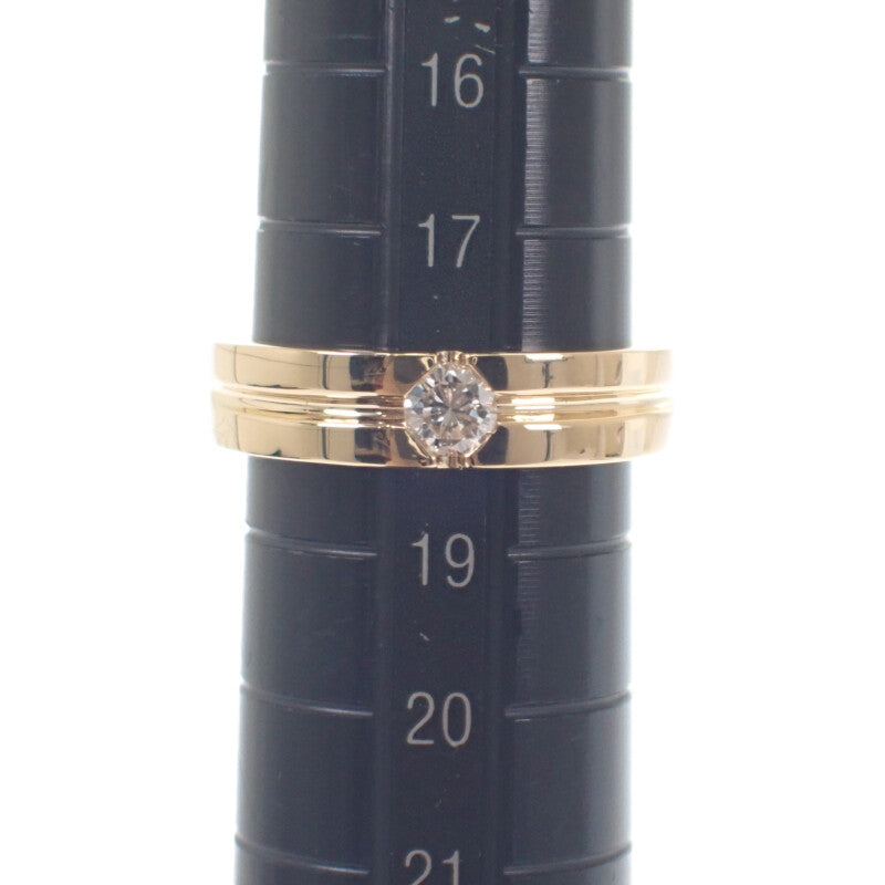 デザインジュエリー リング K18イエローゴールド 18号 ダイヤモンド メンズ レディース【中古】【Nランク】