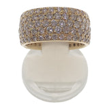 デザインジュエリー フルパヴェ 10号 リング K18イエローゴールド ダイヤモンド レディース【中古】【Nランク】