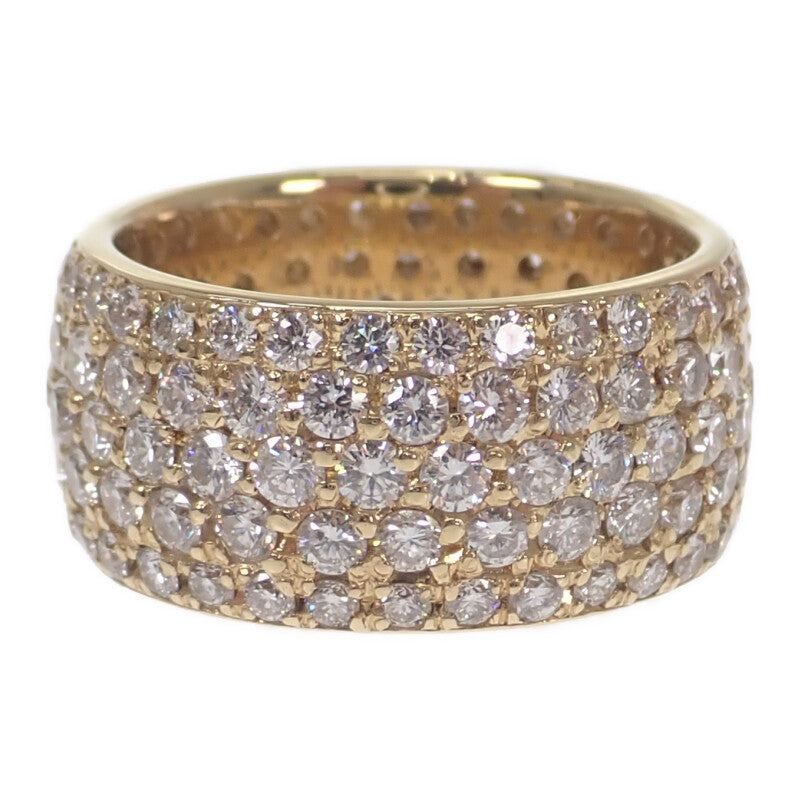 デザインジュエリー フルパヴェ 10号 リング K18イエローゴールド ダイヤモンド レディース【中古】【Nランク】