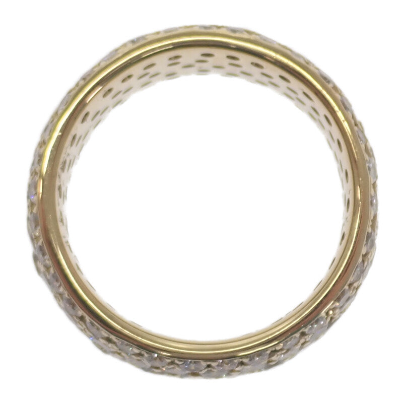 デザインジュエリー フルパヴェ 10号 リング K18イエローゴールド ダイヤモンド レディース【中古】【Nランク】