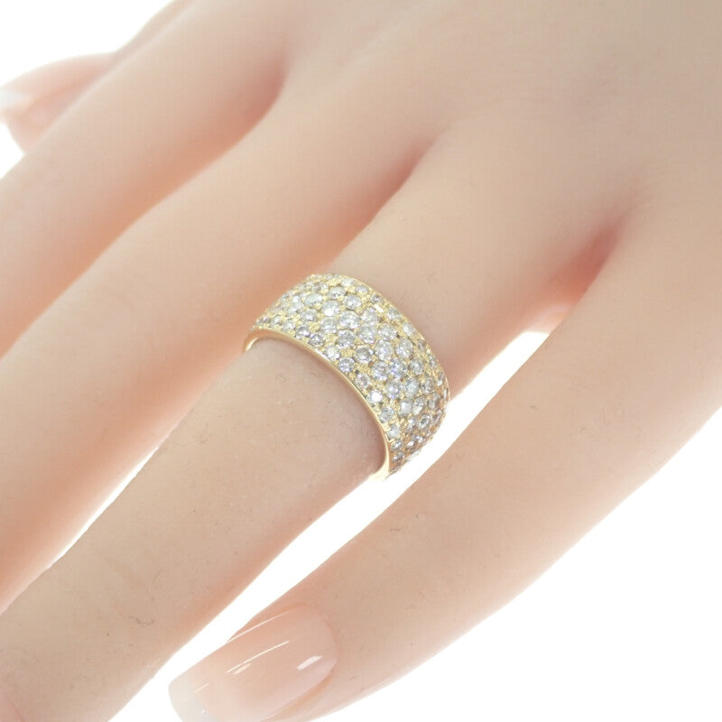 デザインジュエリー フルパヴェ 10号 リング K18イエローゴールド ダイヤモンド レディース【中古】【Nランク】