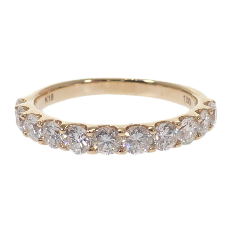 K18 D デザインジュエリー ハーフエタニティ リング K18イエローゴールド 12号 ダイヤモンド レディース【中古】【Nランク】