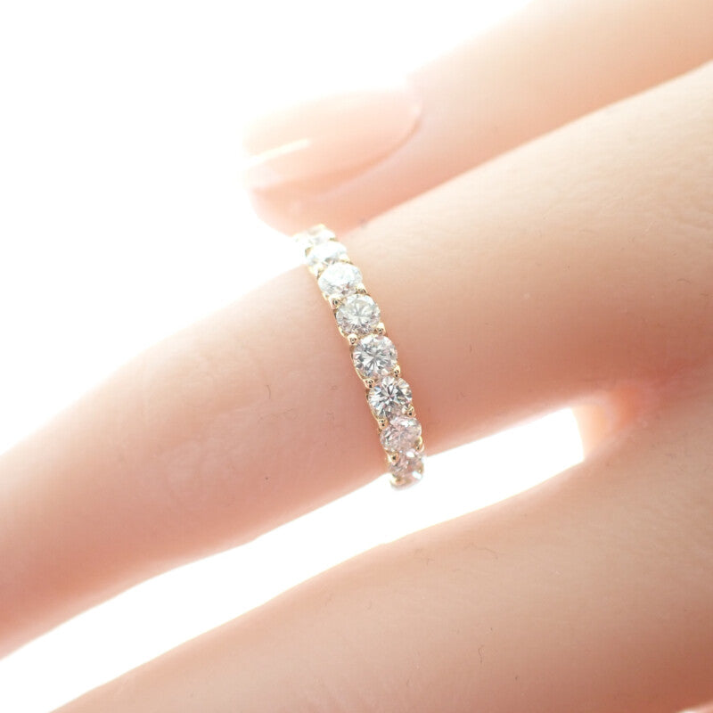 K18 D デザインジュエリー ハーフエタニティ リング K18イエローゴールド 12号 ダイヤモンド レディース【中古】【Nランク】