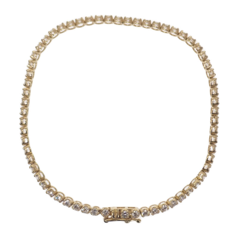 デザインジュエリー テニス ブレスレット K18イエローゴールド ダイヤモンド レディース【中古】【Nランク】