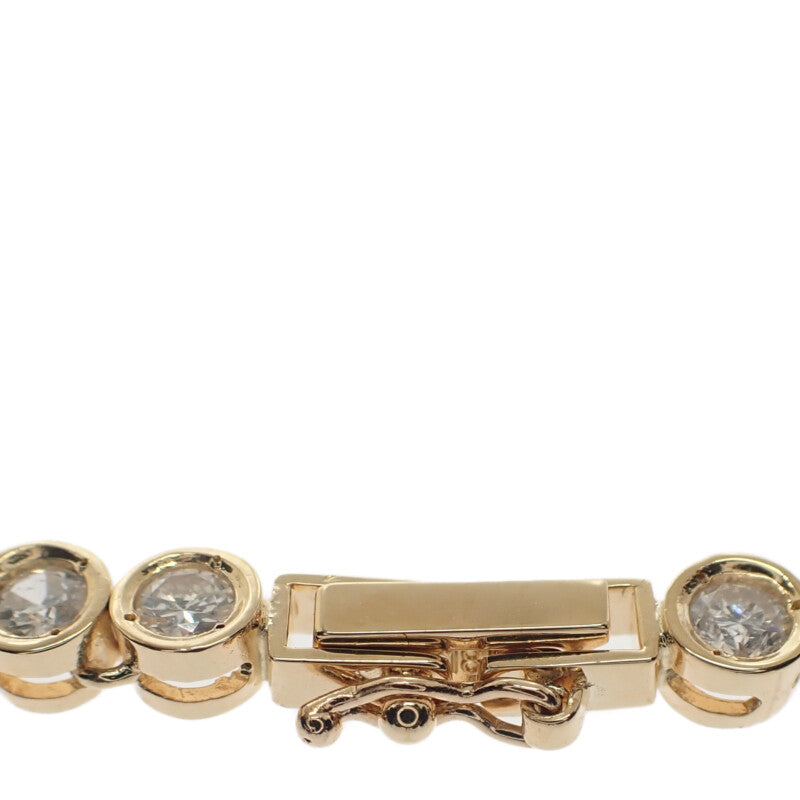 デザインジュエリー テニスブレス ブレスレット K18イエローゴールド ダイヤモンド メンズ レディース【中古】【Aランク】