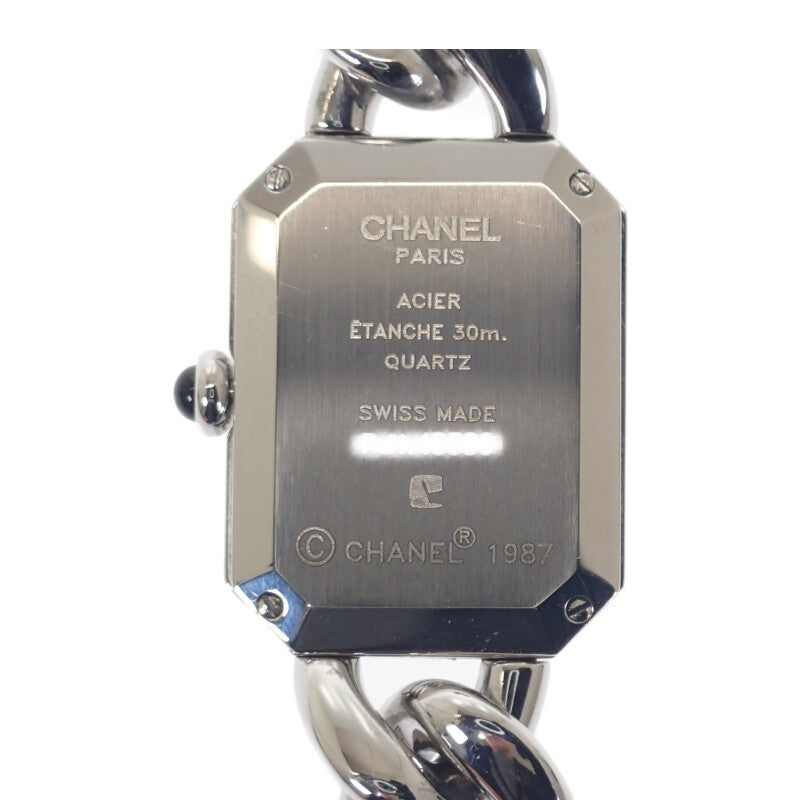 シャネル CHANEL プルミエール M H0495 腕時計 ステンレススチール ダイヤモンド クオーツ ブラック文字盤 レディース【中古】【Aランク】