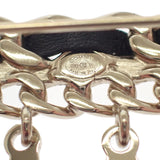 シャネル CHANEL CCロゴチェーン ブローチ メタル レザー ゴールド ブラック レディース【中古】【ABランク】