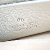 グッチ GUCCI ストロベリーポシェット 719725 ショルダーバッグ レザー ホワイト ブラック シルバー金具 レディース【中古】【Aランク】