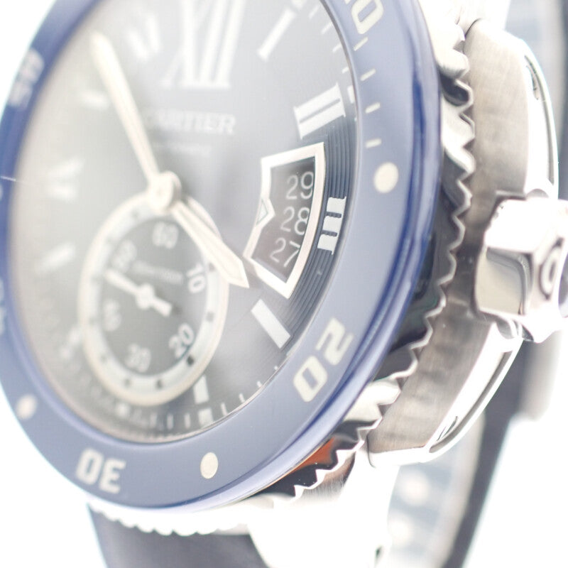 カルティエ CARTIER カリブル ダイバー WSCA0010 腕時計 セラミック ステンレススチール ラバーベルト ブルー 自動巻き ブルー文字盤 メンズ【中古】【Aランク】
