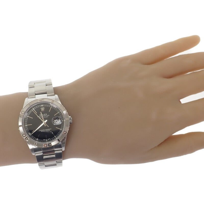 【並行輸入品】ロレックス ROLEX デイトジャスト サンダーバード Y番 16264 腕時計 ステンレススチール K18ホワイトゴールド 自動巻き ブラック文字盤 メンズ【中古】【Aランク】