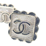 シャネル CHANEL スクエアココマーク ABE425_B18071_NZT06 イヤリング メタル レジン ホワイト ブラック C24B刻印 シルバー金具 レディース【中古】【Aランク】