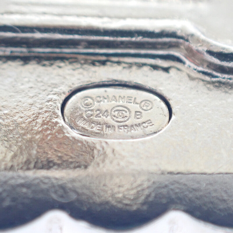 シャネル CHANEL スクエアココマーク ABE425_B18071_NZT06 イヤリング メタル レジン ホワイト ブラック C24B刻印 シルバー金具 レディース【中古】【Aランク】