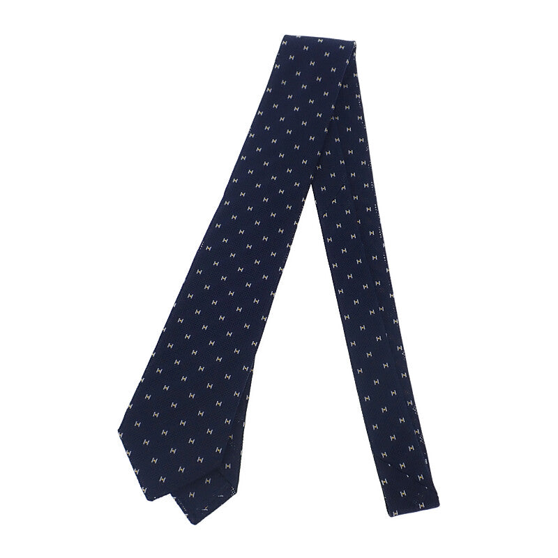 エルメス HERMES シルクツイルタイ グルナディーヌH H153821T-07 ネクタイ シルク ネイビー マリン メンズ【中古】【SAランク】