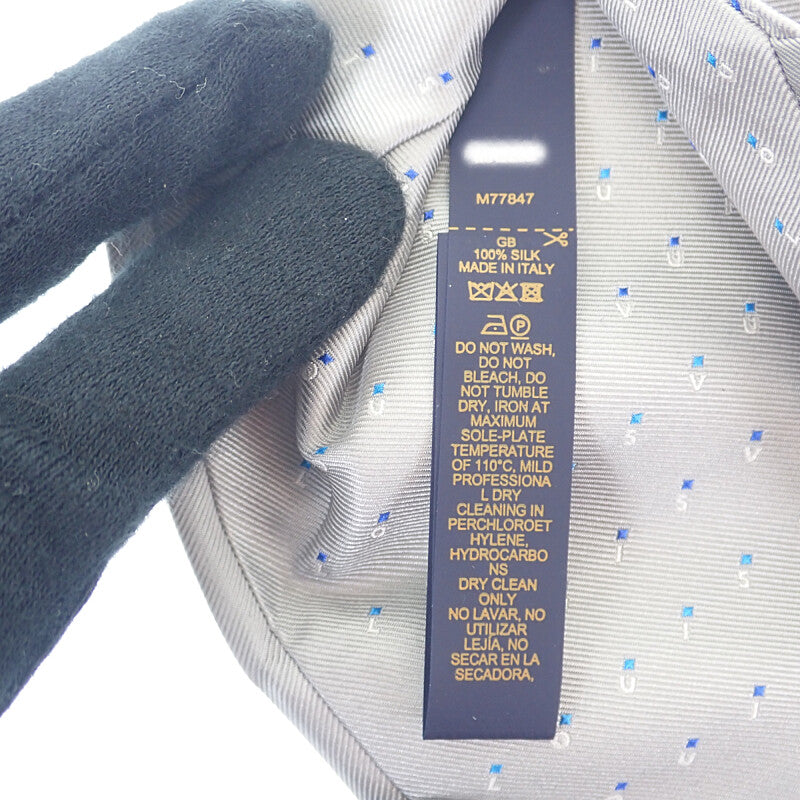 ルイヴィトン LOUIS VUITTON クラヴァット LVスペリング M77847 ネクタイ シルク グレー メンズ【中古】【SAランク】
