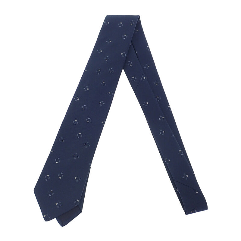 エルメス HERMES シルクタイ ペタル H339394T-02 ネクタイ シルク ネイビー メンズ【中古】【SAランク】