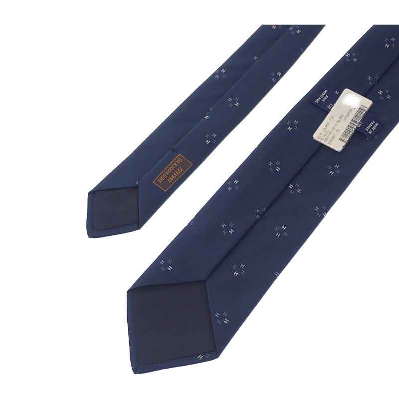 エルメス HERMES シルクタイ ペタル H339394T-02 ネクタイ シルク ネイビー メンズ【中古】【SAランク】 エルメス HERMES シルクタイ ペタル H339394T-02 ネクタイ シルク