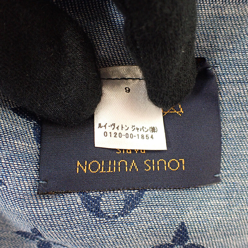 ルイヴィトン LOUIS VUITTON モノグラムエッセンシャル M71618 ストール コットン ブルー メンズ レディース【中古】【Aランク】