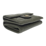 シャネル CHANEL スモールフラップウォレット AP0230-Y04059-NZG82 三つ折り財布 ラムスキン カーキ ゴールド金具 レディース【中古】【Aランク】