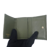 シャネル CHANEL スモールフラップウォレット AP0230-Y04059-NZG82 三つ折り財布 ラムスキン カーキ ゴールド金具 レディース【中古】【Aランク】