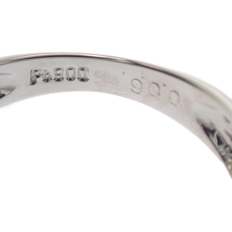 デザインジュエリー ツイスト ピンキー 4号 リング Pt900プラチナ ダイヤモンド レディース【中古】【Aランク】