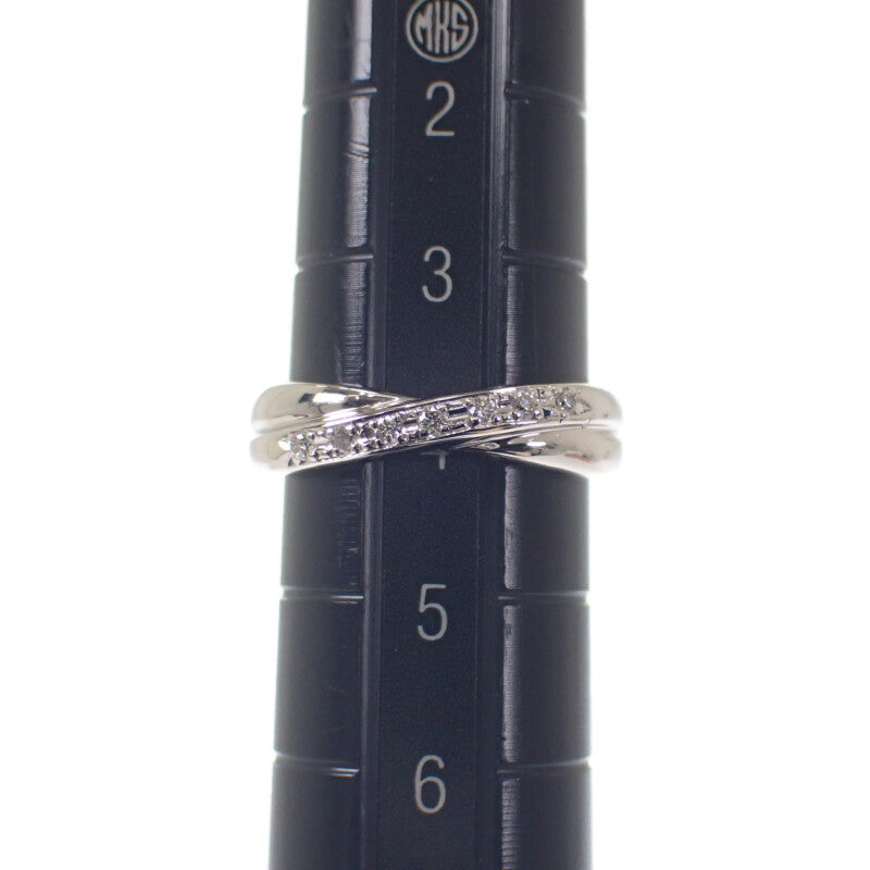 デザインジュエリー ツイスト ピンキー 4号 リング Pt900プラチナ ダイヤモンド レディース【中古】【Aランク】