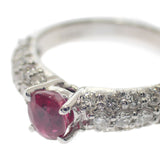 デザイン ジュエリー オーバルカット 9号 リング Pt900プラチナ ルビー ダイヤモンド レディース【中古】【Aランク】