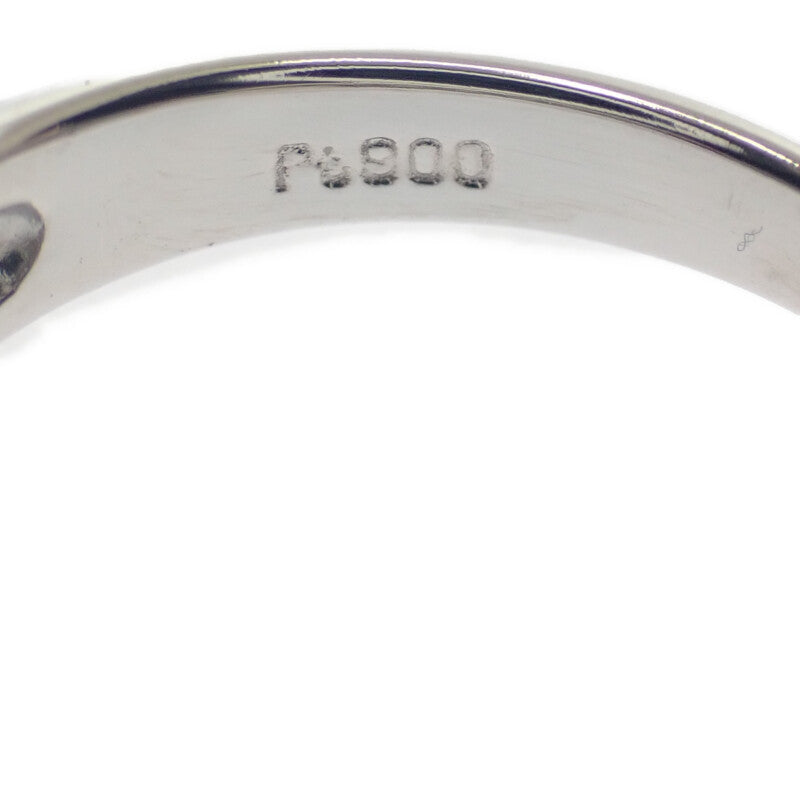 デザイン ジュエリー オーバルカット 9号 リング Pt900プラチナ ルビー ダイヤモンド レディース【中古】【Aランク】