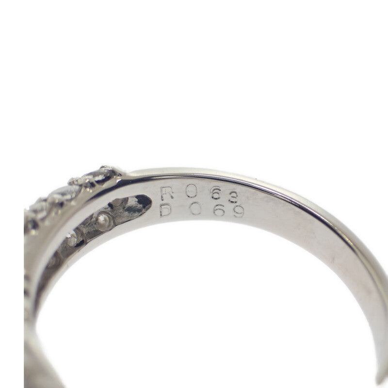 デザイン ジュエリー オーバルカット 9号 リング Pt900プラチナ ルビー ダイヤモンド レディース【中古】【Aランク】