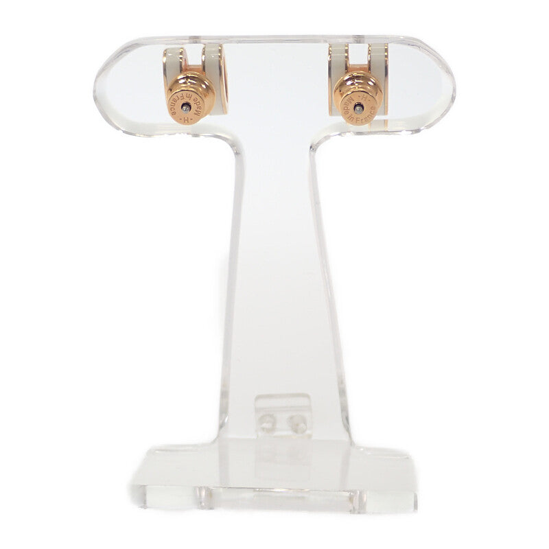 エルメス HERMES ミニ ポップH  ピアス メタル ホワイト ゴールド レディース【中古】【Aランク】