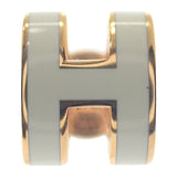 エルメス HERMES ミニ ポップH  ピアス メタル ホワイト ゴールド レディース【中古】【Aランク】