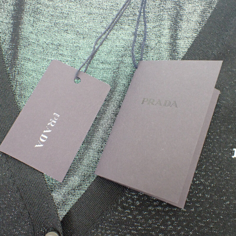 プラダ PRADA シルク 44 カーディガン シルク コットン ポリエステル ブラック レディース【中古】【Aランク】