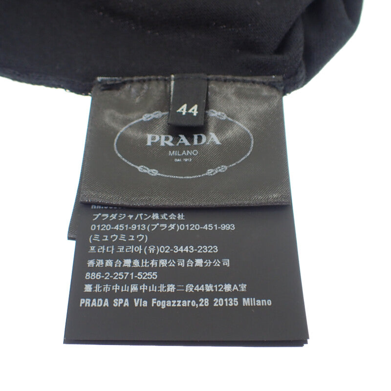 プラダ PRADA シルク 44 カーディガン シルク コットン ポリエステル ブラック レディース【中古】【Aランク】