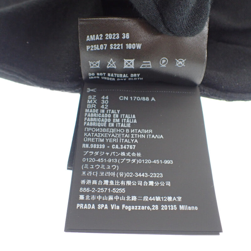 プラダ PRADA シルク 44 カーディガン シルク コットン ポリエステル ブラック レディース【中古】【Aランク】