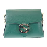 グッチ GUCCI インターロッキングG 607720 ショルダーバッグ カーフ グリーン レディース【中古】【Aランク】
