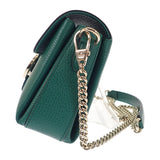 グッチ GUCCI インターロッキングG 607720 ショルダーバッグ カーフ グリーン レディース【中古】【Aランク】