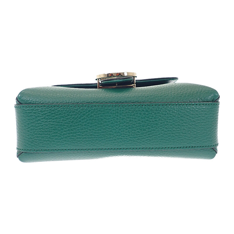 グッチ GUCCI インターロッキングG 607720 ショルダーバッグ カーフ グリーン レディース【中古】【Aランク】