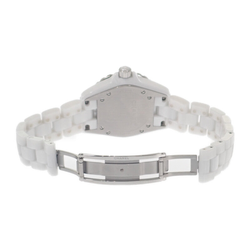 シャネル CHANEL J12 新型バックル H1628 腕時計 ホワイトセラミック 12Pダイヤ クオーツ ホワイト文字盤 レディース【中古】【ABランク】