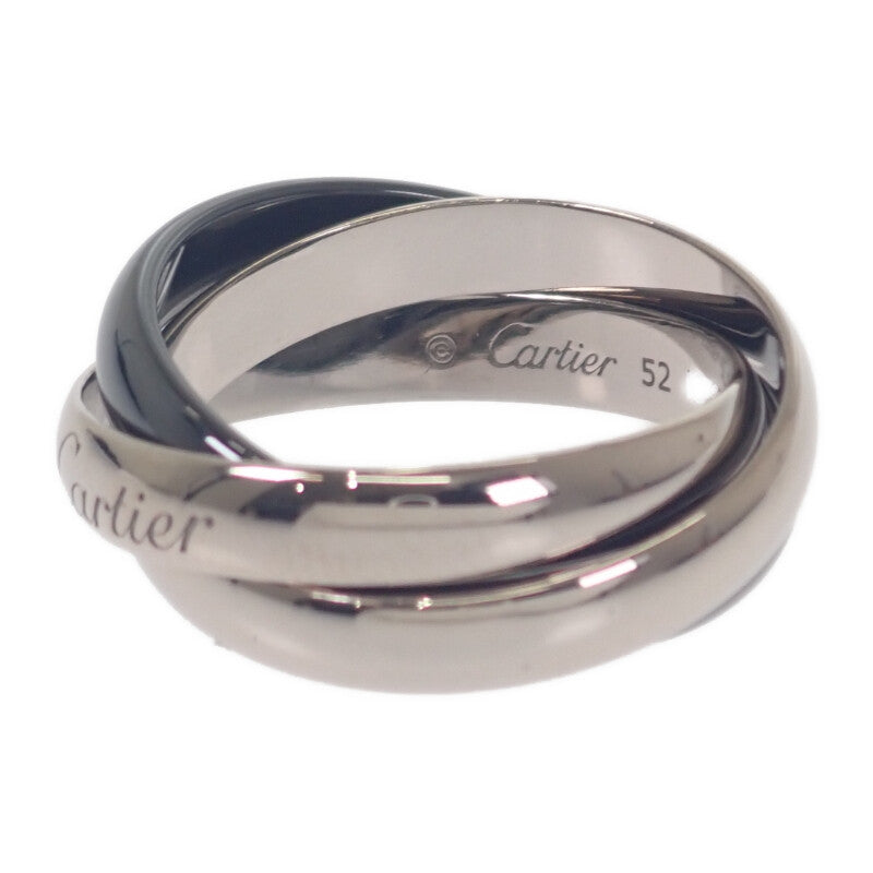 カルティエ CARTIER トリニティ セラミック 12号 B4095652 リング K18ホワイトゴールド セラミック ブラック シルバー レディース【中古】【Aランク】