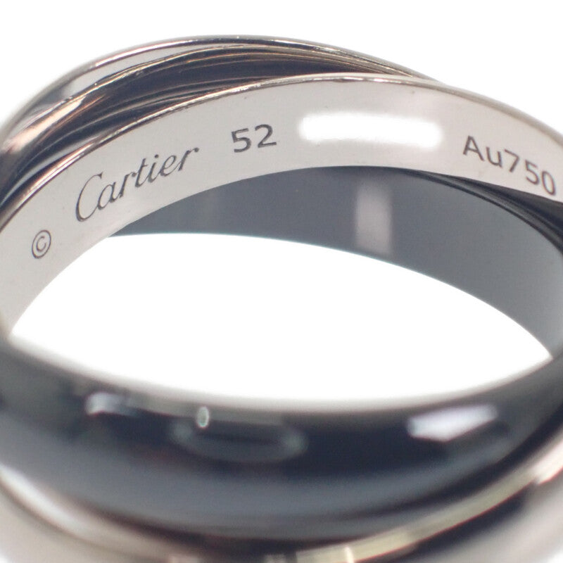 カルティエ CARTIER トリニティ セラミック 12号 B4095652 リング K18ホワイトゴールド セラミック ブラック シルバー レディース【中古】【Aランク】