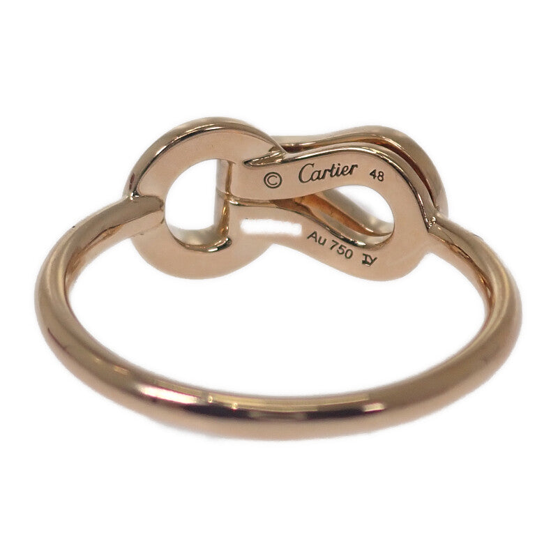 Cartier Agraft Half Diamond Ring Size 8 B4209348 K18 Pink Gold Diamond Gold Women's [Used] [A Rank]