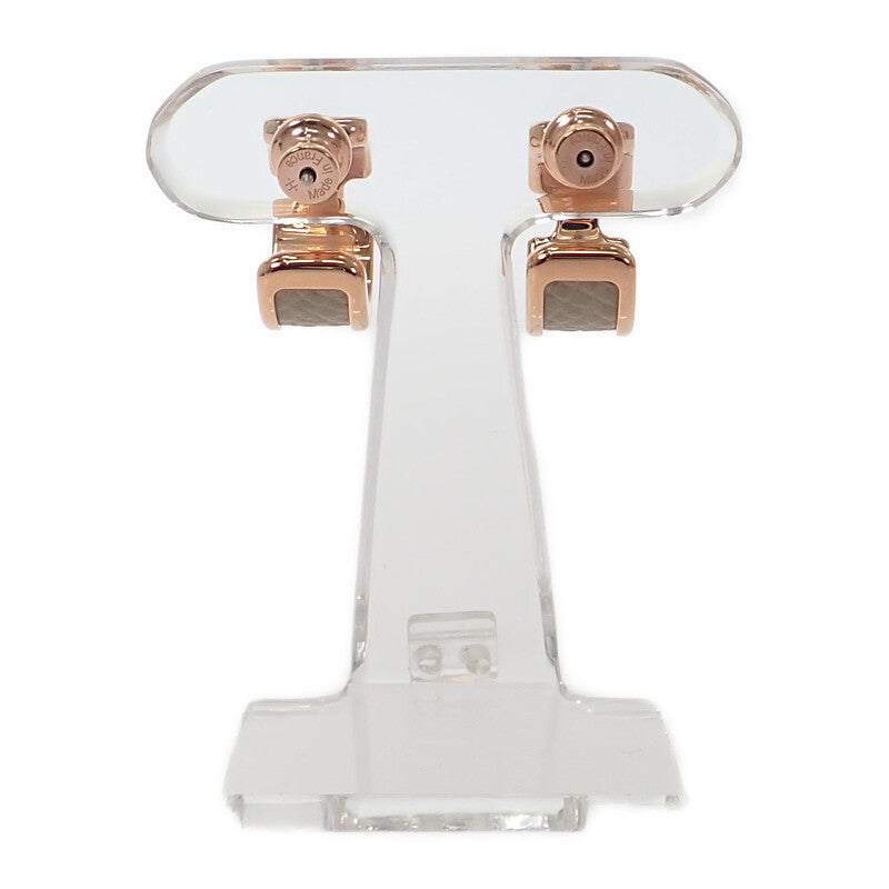 エルメス HERMES オランプPM ピアス メタル ヴォーエプソン エトゥープ ピンクゴールド ベージュ レディース【中古】【Aランク】