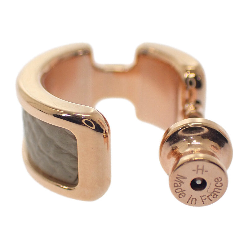 エルメス HERMES オランプPM ピアス メタル ヴォーエプソン エトゥープ ピンクゴールド ベージュ レディース【中古】【Aランク】