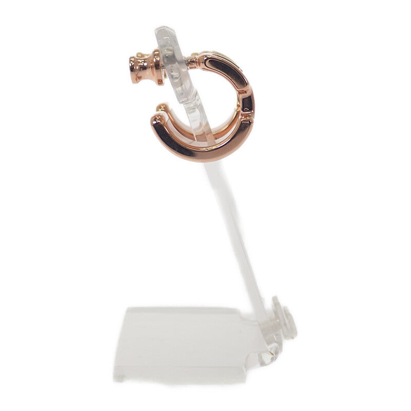 エルメス HERMES オランプPM ピアス ボックスカーフ メタル ブラック ピンクゴールド レディース【中古】【Aランク】