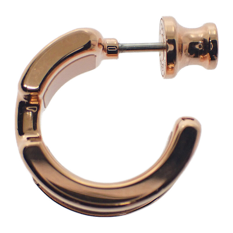 エルメス HERMES オランプPM ピアス ボックスカーフ メタル ブラック ピンクゴールド レディース【中古】【Aランク】