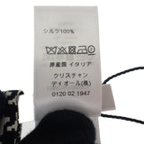 クリスチャンディオール Christian Dior ミッツァ 30モンテーニュ 千鳥格子 美品 15MON106I601 スカーフ シルク ブラック ホワイト レディース【中古】【SAランク】