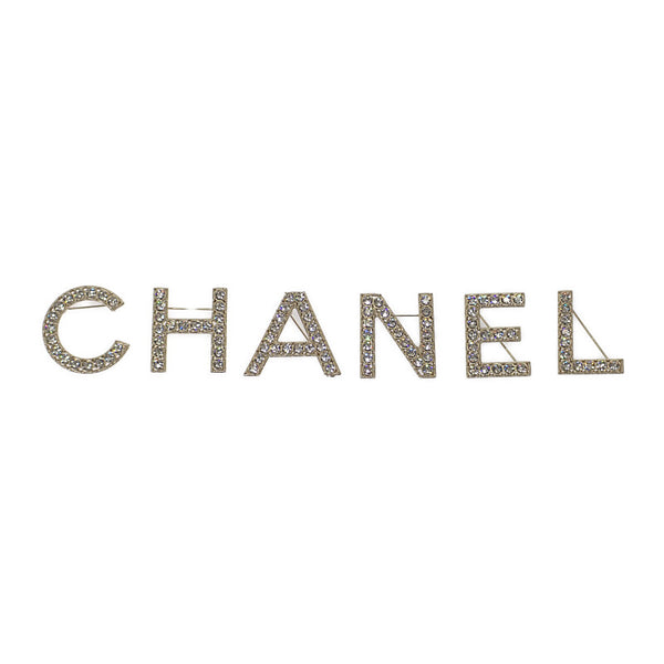 シャネル CHANEL ロゴ クリスタル AB1368 ブローチ メタル ゴールド レディース【中古】【Aランク】